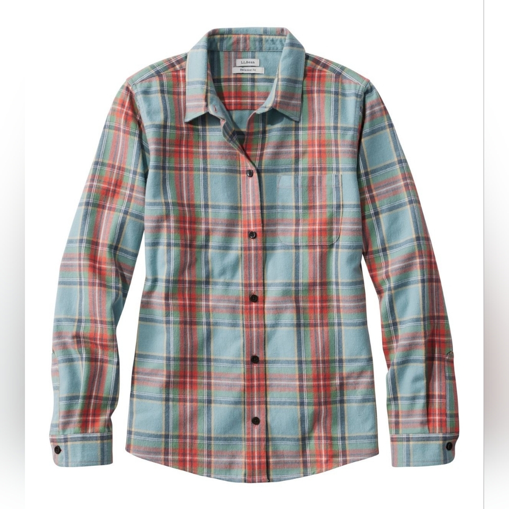 L.L. Bean Women's Scotch Plaid Flannel Shirt, Relaxed Fit